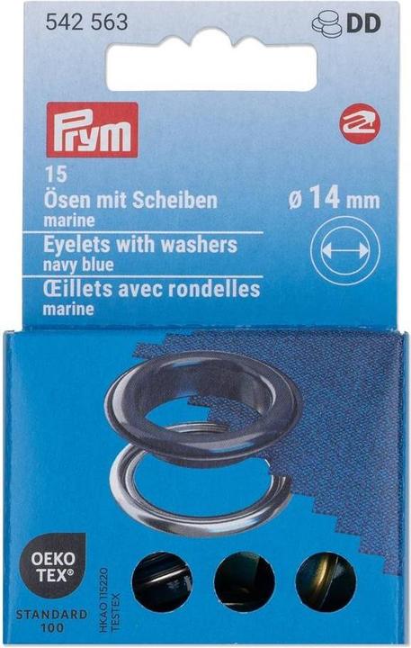 Immagine prodotto Prym Occhielli con dischi MS, colore navy-argento 14 mm, 15 pezzi.