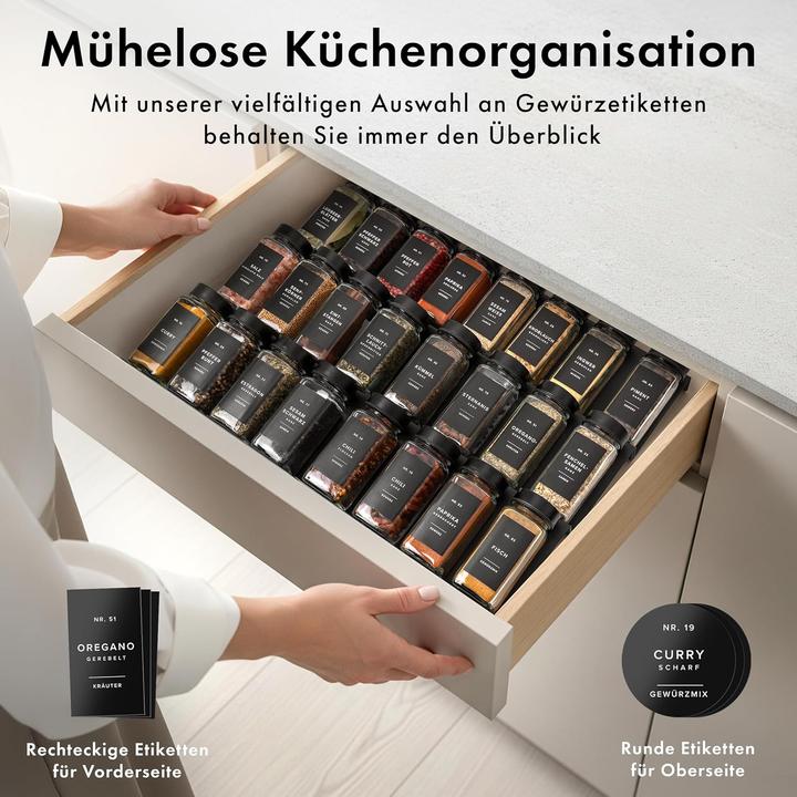 Image du produit Edelhaus 24-teiliges Gewürzgläser-Set mit Streueinsatz (Différentes épices, Herbes aromatiques)