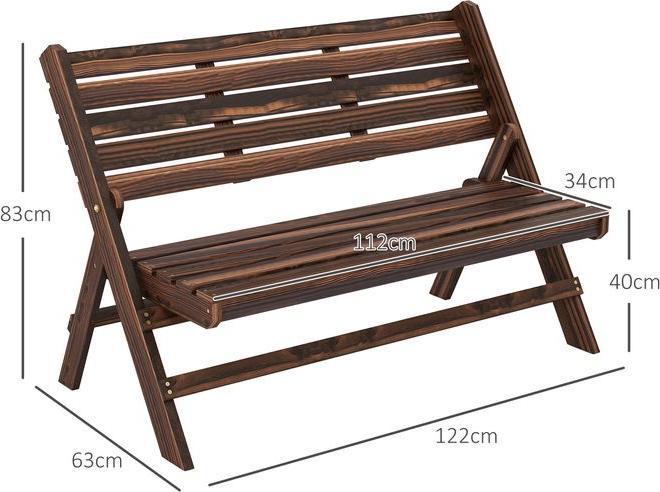 Actual product image Swisshandel24 Garden bench, 2-seater bench, wooden bench with backrest, park bench, loadable up to 250 kg, for