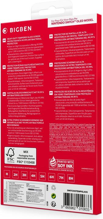 Produktbild Bigben Tempered Glass Screen Protector (Switch OLED)