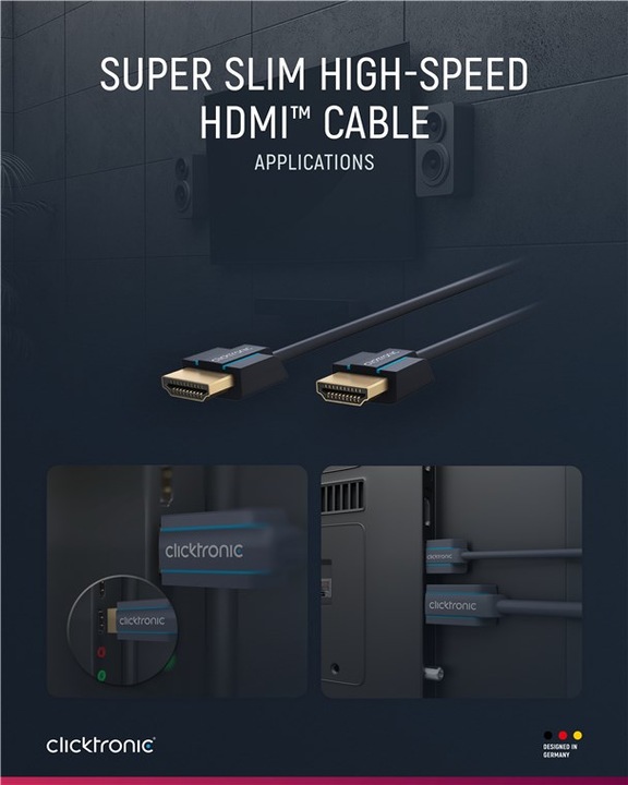 Produktbild clicktronic Ultraslim High Speed HDMI Kabel (0.50 m, HDMI)