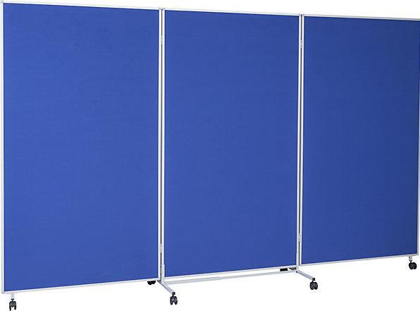 Image du produit eurokraft basic Tableau de présentation pliant et mobile, h x l x p 1905 x 3040 x 50 mm, bleu. (190,5 x 304 x 50 cm)