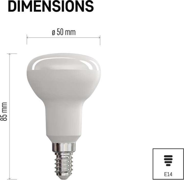 Produktbild Emos LED BULB CLASSIC R50 4W 450lm E14 WW (E14, 4 W, 450 lm, 1 x, E)