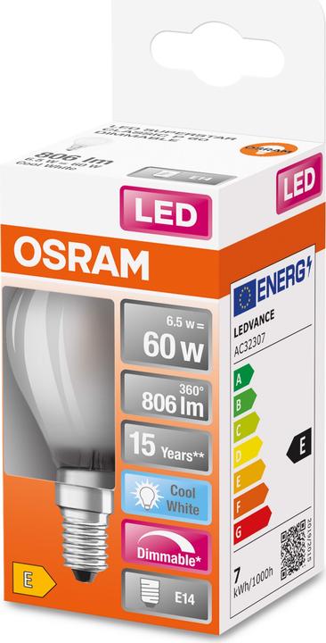 Produktbild Osram Led Retrofit Classic P (E14, 6.50 W, 806 lm, 1 x, D)