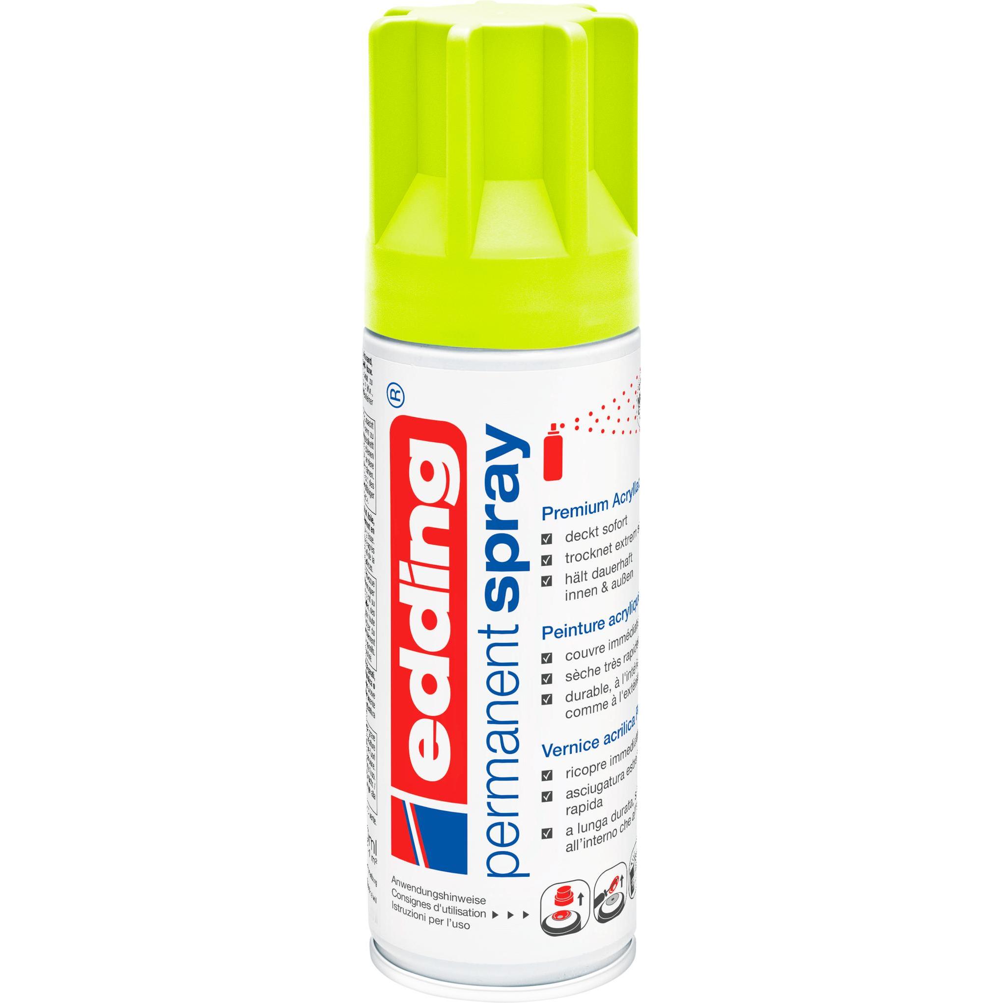 Edding, Künstlerfarbe + Bastelfarbe, Spray neon gelb (Neon-gelb, 200 ml)