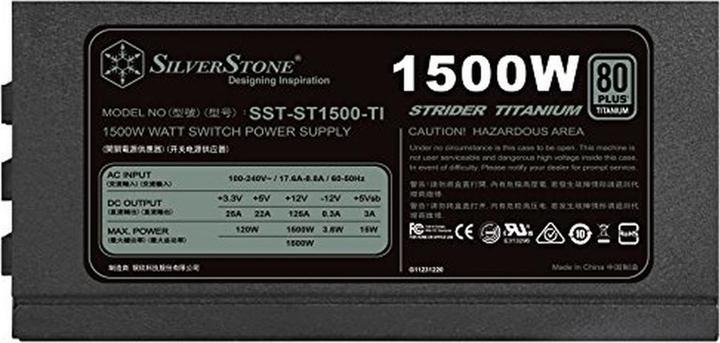 Image du produit Silverstone SST-ST1500-TI v1.1 Bloc d'alimentation modulaire 80 PLUS titane - 1500 Watt (1500 W)