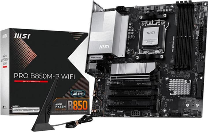 Actual product image MSI Pro B850M-P Wifi (B850,AM5,mATX,DDR5) (AM5, AMD B850, mATX)