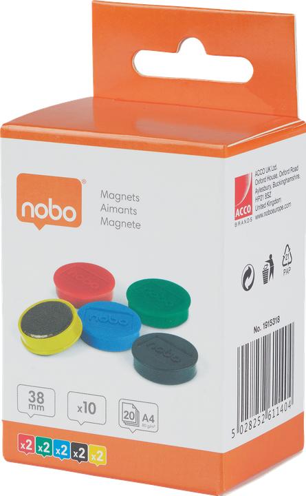 Actual product image Nobo Magnet round 38mm 1915318 ass. 10 piece (10 x)