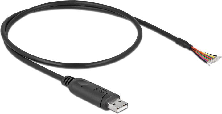 Actual product image Delock Adapter cable USB 2.0 Type-A to serial RS-232 with 9 open cable ends + shield 0.5 m (0.50 m)