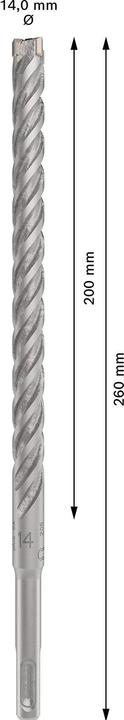 Produktbild Bosch Zubehör PRO SDS plus-5X Hammerbohrer, 14 x 200 x 260 mm (14 Millimeter)