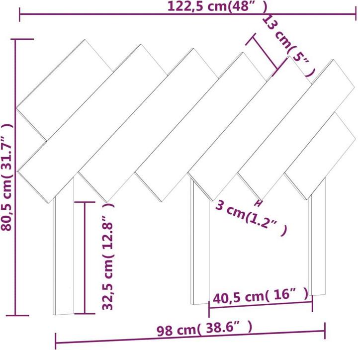 Produktbild vidaXL Ute (122.5 x 3 x 80.5 cm)