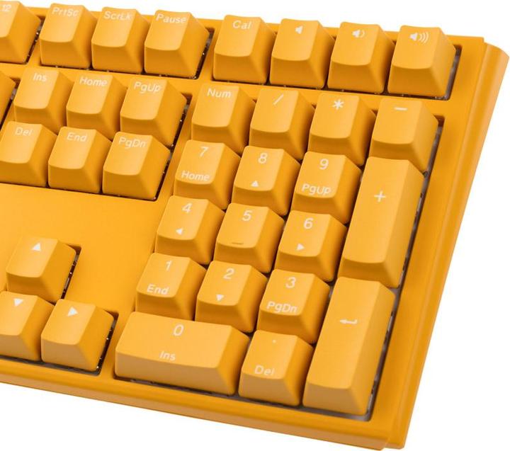 Actual product image Ducky One 3 Yellow Gaming Keyboard, RGB LED - MX-Blue (US) (US, Cable)