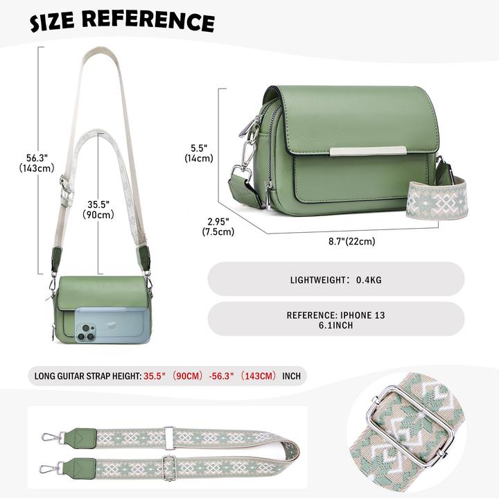 Produktbild Only-Bags.Store Handy Umhängetasche, Vegan Leder Crossbody Bag Umhängetasche mit verstellbarem abnehmbarem breitem