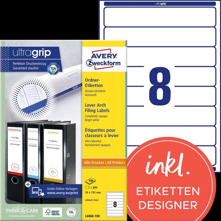 Actual product image Avery Folder labels