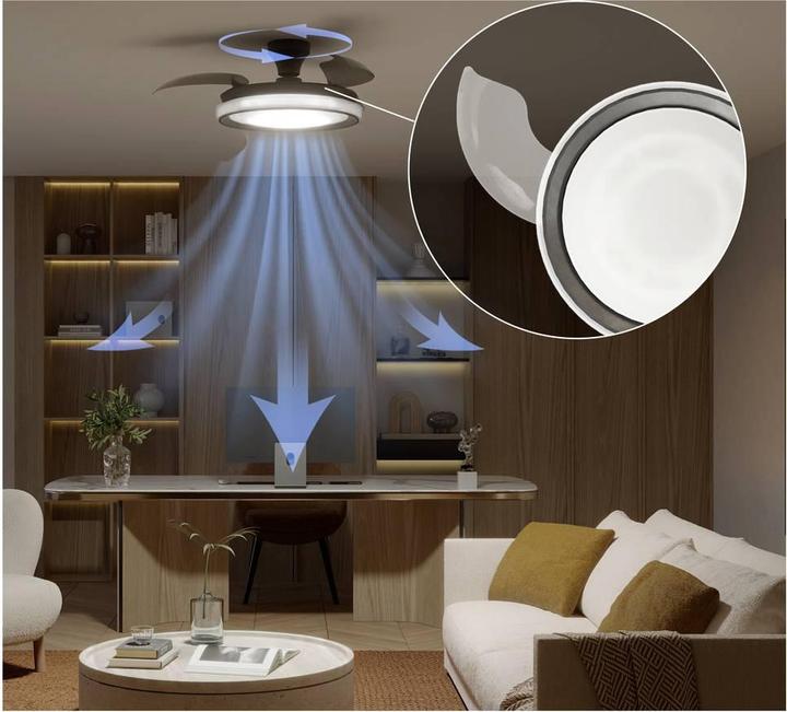 Actual product image Philips Retractable blade ceiling fan, 3 cct led, 28 w dc motor + 35 w led, bliss black, ø106 cm