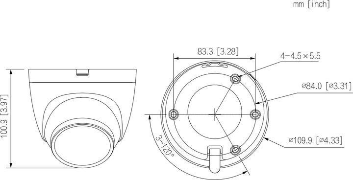 Actual product image Dahua NET CAMERA 4MP IR EYEBALL/IPC-HDW2441TM-S-0280B (2688 x 1520 pixels)