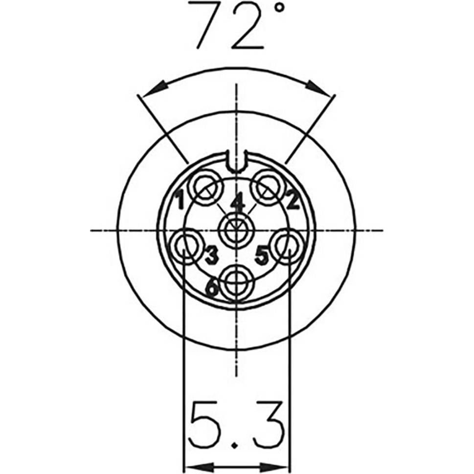 Lumberg 0270 06 Rundsteckverbinder Kupplung, Einbau Gesamtpolzahl: 6 1 St., Elektronikkabel + Stecker, Schwarz