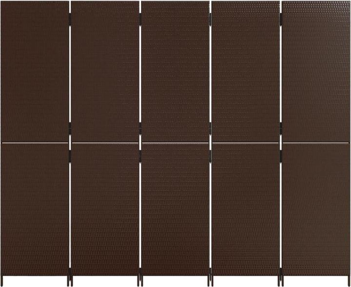 Produktbild vidaXL Paravent 5-tlg. Braun Poly Rattan,Farbe: Braun,Material: Poly