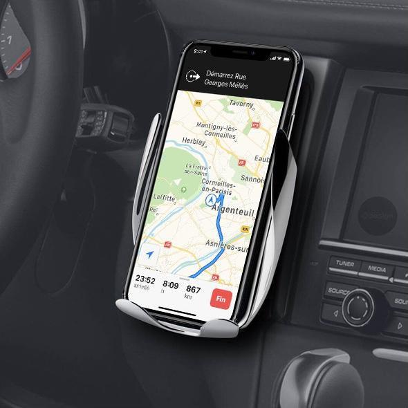 Image du produit Akashi Support Voiture Automatique Avec Charge Rapide Sans Fil 10w
