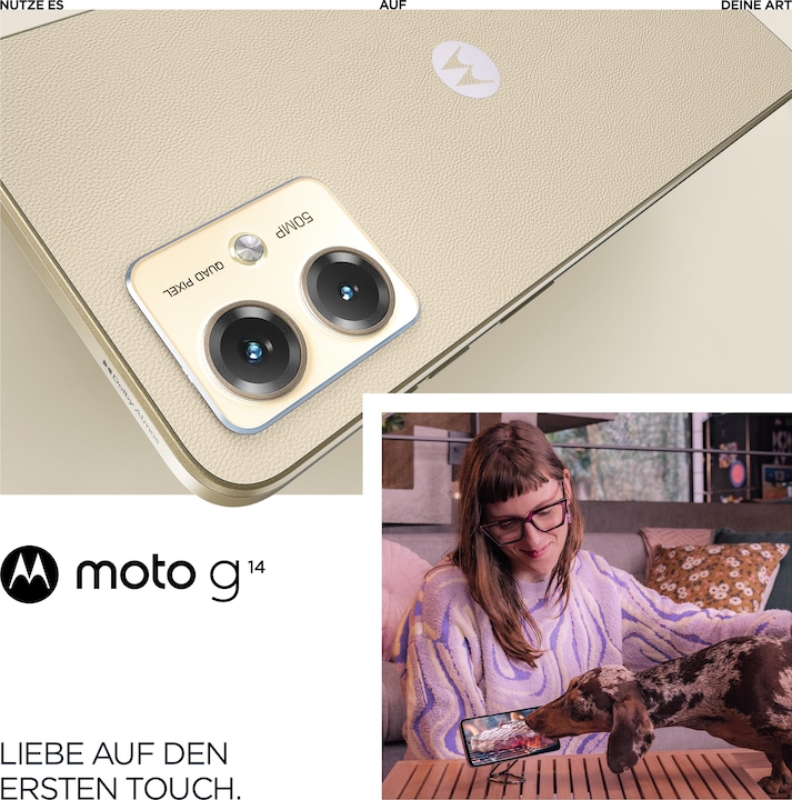 Produktbild Motorola Moto G14 (128 GB, Butter Cream, 6.50", Dual SIM, 50 Mpx, 4G)