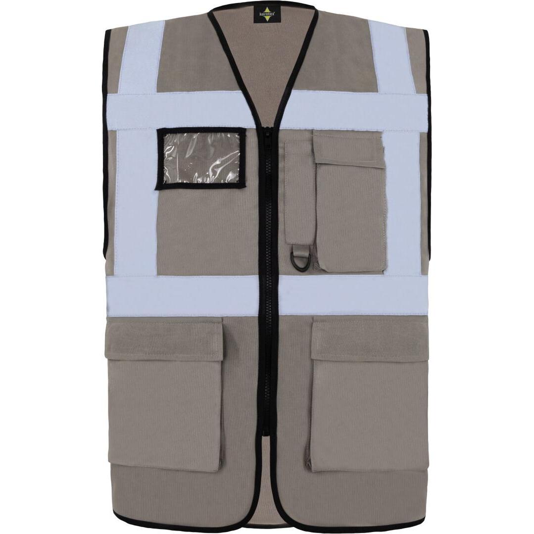 Korntex, Warnweste + Warnshirt, Warnweste Multifunktional Hamburg Grau mit 360° Sicherheit 3XL EN ISO 17353  KXCMF (3XL)