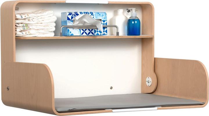 Image du produit Timkid Table à langer bois/inox transversale hêtre