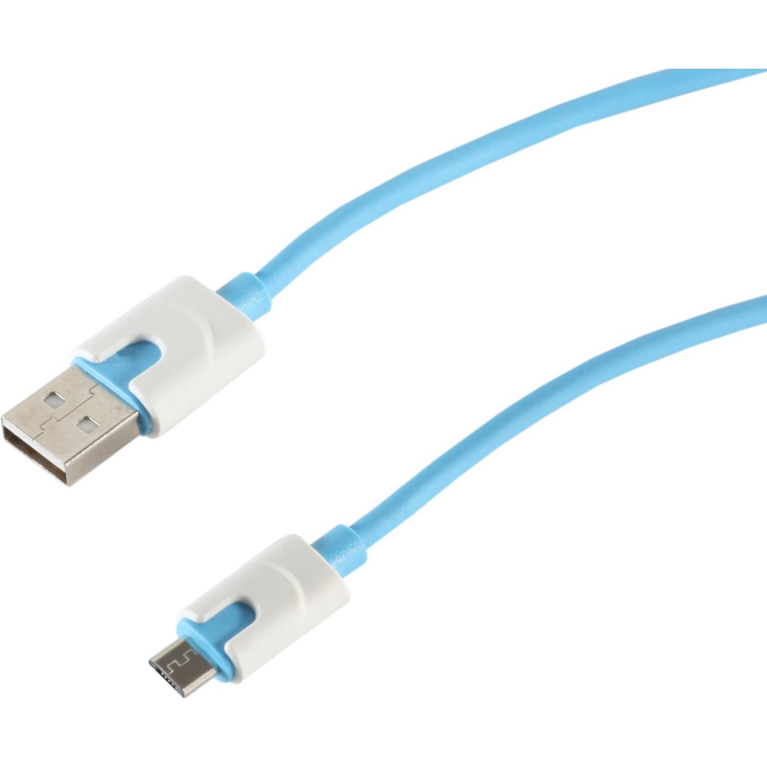 Shiverpeaks USB Ladekabel USB A-ST auf USB Micro B-ST blau 2,0m (2 m, USB 2.0), USB Kabel