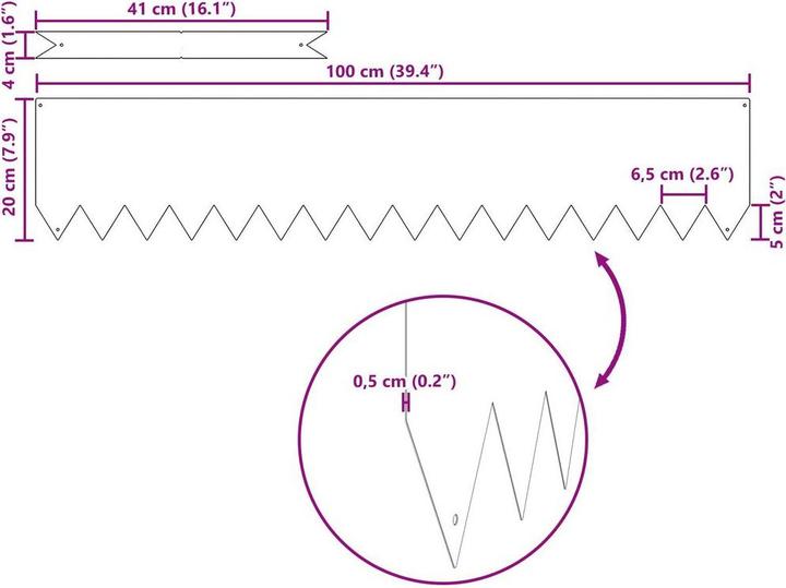 Produktbild vidaXL Gartenumrandung (100 cm)