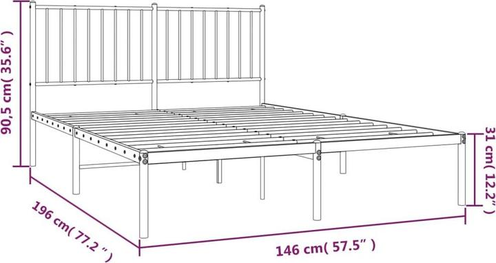 Image du produit vidaXL Bettgestell (140 x 190 cm)
