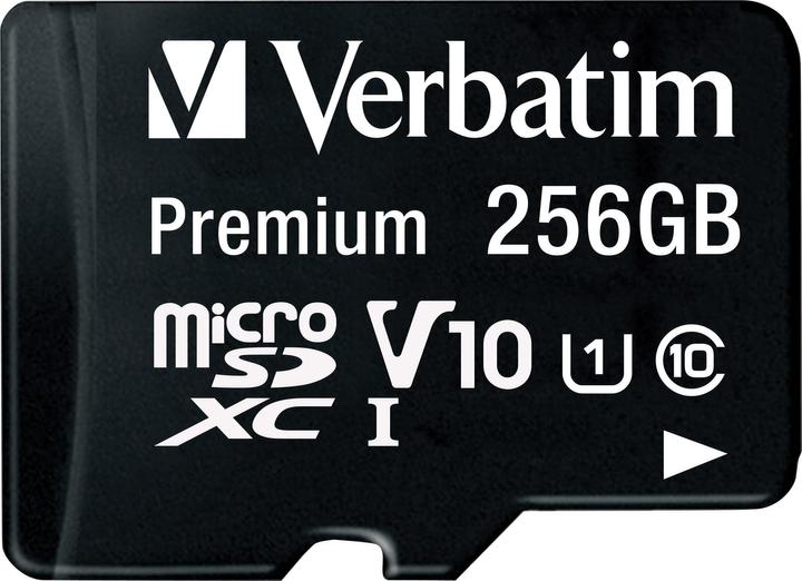 Immagine prodotto Verbatim MicroSDXC Classe 10 UHS-I con adattatore (256 GB, microSDXC, U1, UHS-I)