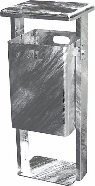 Actual product image Renner Helmuth Rectangular pedestal waste collector, outdoor areas, hot dip galvanised, for (40 l)