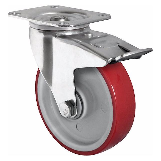 eurokraft basic PU-Reifen, rot auf Polyamidfelge (15763799)