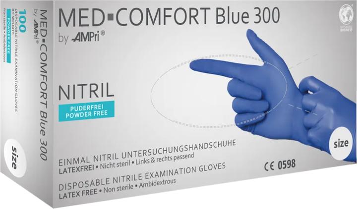 Actual product image Ampri Nitril Einweghandschuhe Med-Comfort blue 300 (S)