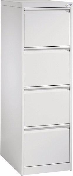 Actual product image C+P ACURADO index card cabinet, 1 track, 4 drawers, light grey.