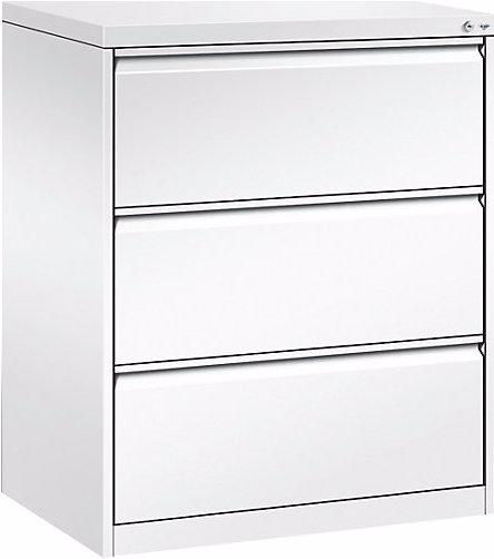Actual product image C+P ACURADO suspension filing cabinet, 2 track, 3 drawers, traffic white.
