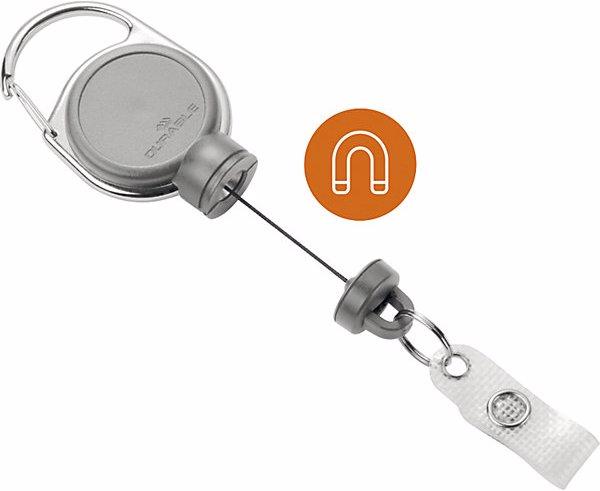 Actual product image Durable YOYO EXTRA STRONG ID badge holder, with snap fastener, pack of 10, grey.