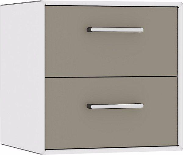 Image du produit Mauser Caisson suspendu, 2 tiroirs, largeur 385 mm, blanc pur / gris beige. (38.50 x 38.50 x 38.50 cm)