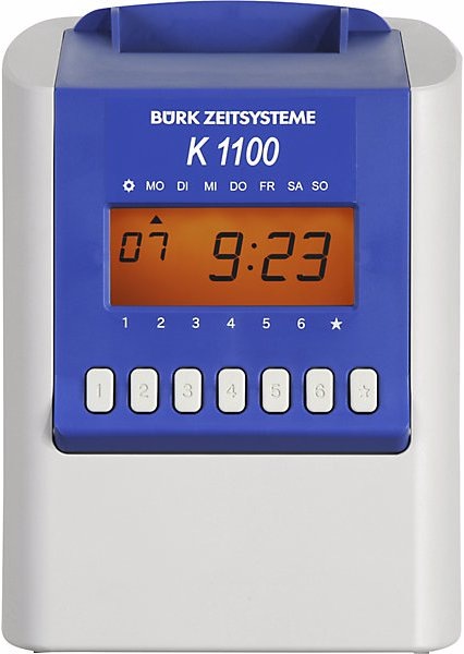 Actual product image Bürk K 1100 time and attendance recording device, HxWxD 244 x 175 x 132 mm, silk