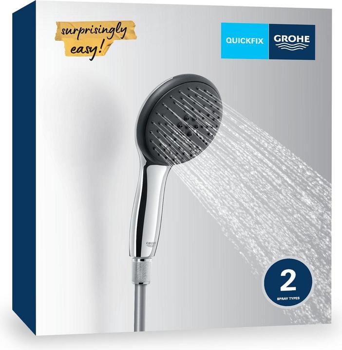 Image du produit Grohe Vitalio Start 110 QuickFix Set de douche à main, sans support, économie d'eau, 1 type de jet, chromé (1 Types de jets, 13.50 l/min)