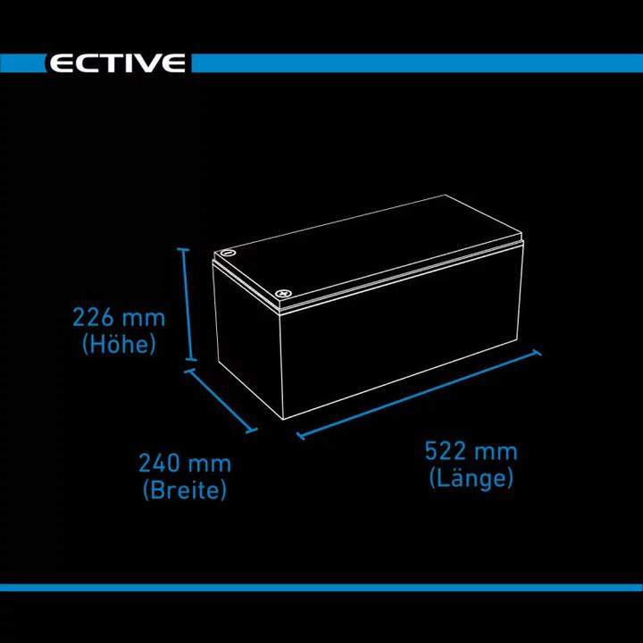 Immagine prodotto Ective DC 245 AGM Deep Cycle 245Ah Versorgungsbatterie (12 V, 245 Ah)