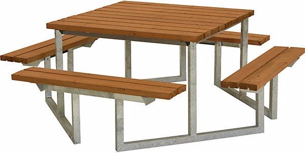 Image du produit Plus Garten Ensemble banc et table pour 8 personnes, bois de conifères certifié, teck. (118 cm)