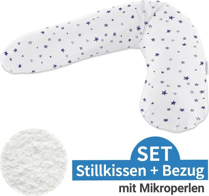 Actual product image Theraline Nursing pillow "The Original" with micro pearl filling incl. cover 190 cm (40 cm)