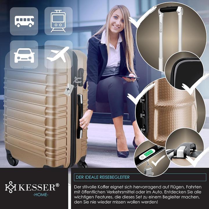 Actual product image Kesser Hartschalenkoffer mit Kofferwaage und Gepäckanhänger (84 l)