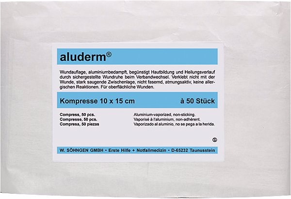 Söhngen Compressa aluderm®, confezione sterile, conf. da 50 pz., lungh. x largh. 100 x