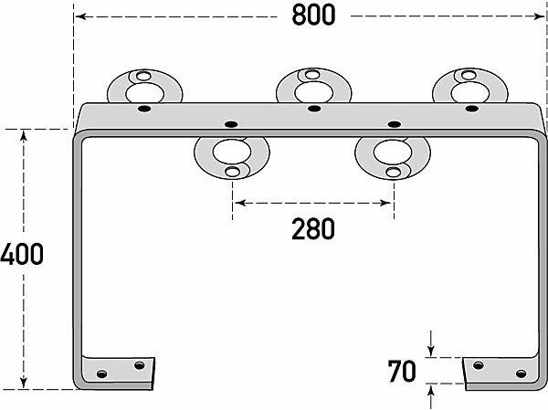 Actual product image Moravia Scooter parking rail, 5 parking spaces, steel 70 x 10 mm, hot dip galvanised