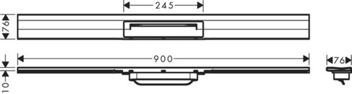Image du produit hansgrohe HG Caniveau de douche RainDrain Flex raccourcissable, montage mural 900mm noir mat (900 mm)