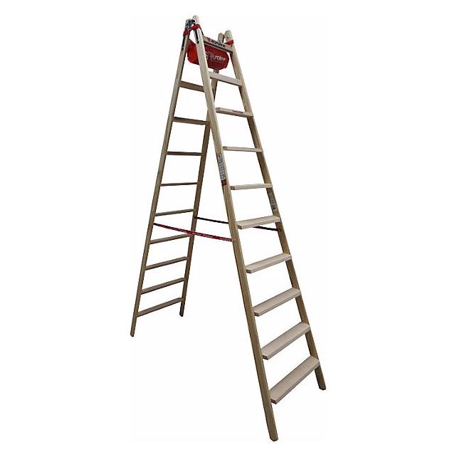 Holz Stufen/Sprossen DoppelLeiter 2x7 | Online kaufen