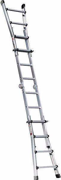 Immagine prodotto Euroline Scala telescopica in alluminio, con montanti telescopici, 4 x 4 pioli. (Scaletta multiuso, 410 cm)