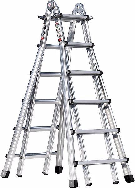 Immagine prodotto Euroline Scala telescopica in alluminio, con montanti telescopici, 4 x 6 pioli. (Scaletta multiuso, 630 cm)