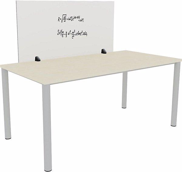 Actual product image smiT Desk partition for an individual workplace, enamel and PET felt surface, white /